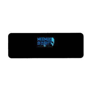 Mermaid Security - Funny Swimming Gift Label