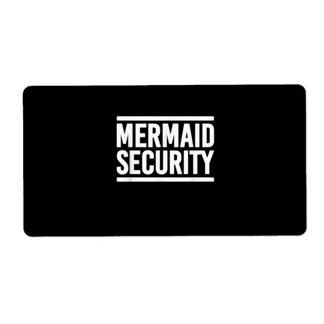 Mermaid Security Funny Swimming Lessons Label (Front)