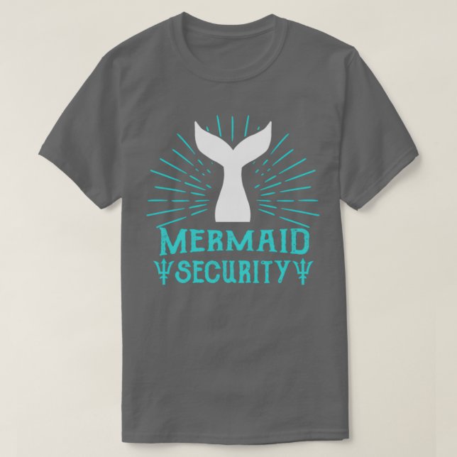 mermaid security lifeguard swimming teacher merman T-Shirt (Design Front)