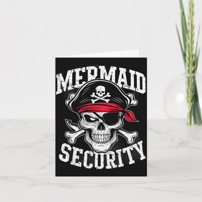 Mermaid Security Rate Dad Brother Halloween  Card (Front)