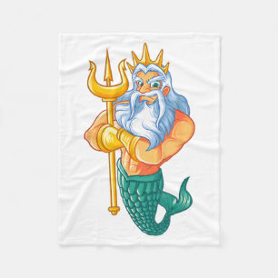 Mermaid Security Shirt _ Funny Merman Swimming Gif Fleece Blanket