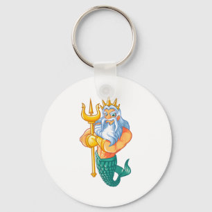 Mermaid Security Shirt _ Funny Merman Swimming Gif Keychain