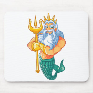 Mermaid Security Shirt _ Funny Merman Swimming Gif Mouse Pad