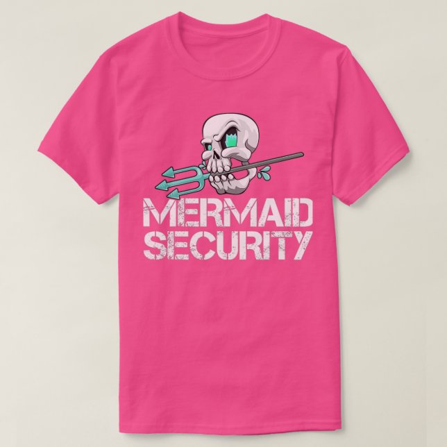 Mermaid Security Shirt Men Pirate Skull Swim Team  (Design Front)
