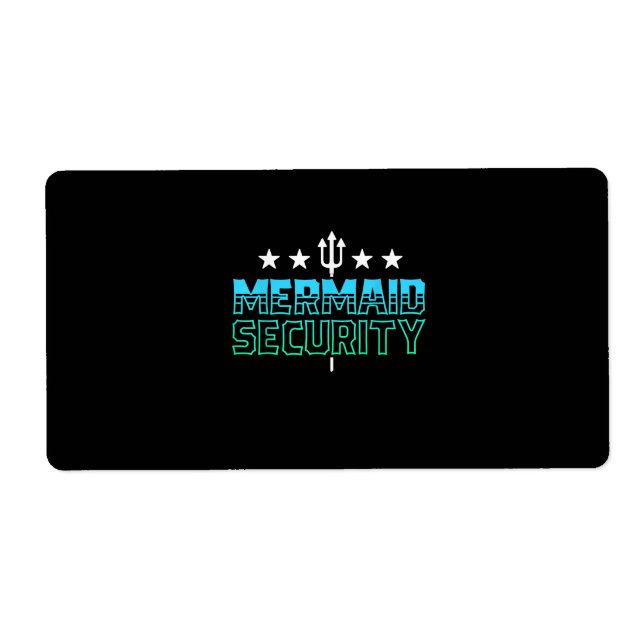 Mermaid Security  Swim Team Gift Swimmer Swimming Label (Front)