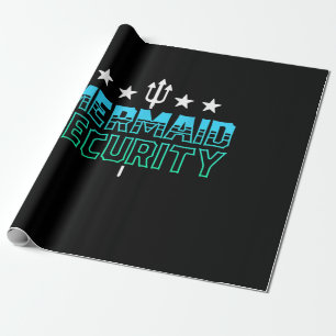 Mermaid Security Swim Team Gift Swimmer Swimming Wrapping Paper