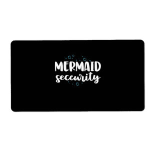 Mermaid Security Swim Team Women Swimmer Swimming Label