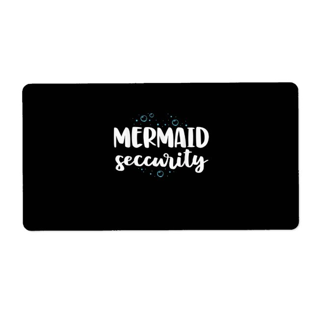 Mermaid Security Swim Team  Women Swimmer Swimming Label (Front)