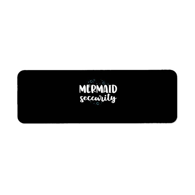 Mermaid Security Swim Team  Women Swimmer Swimming Label (Front)