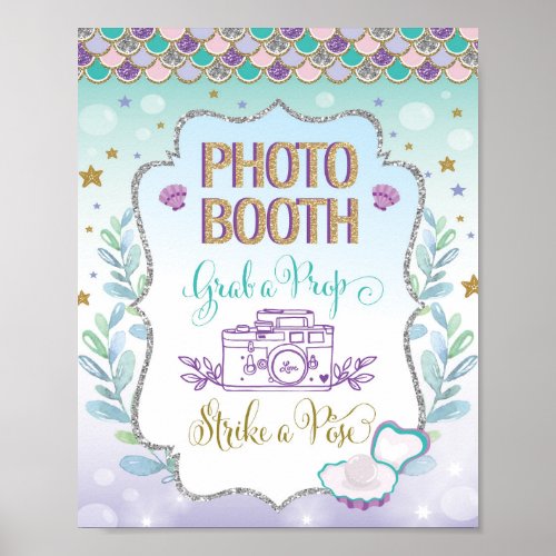 Mermaid Selfie Station Photo Booth Prop Decor Sign