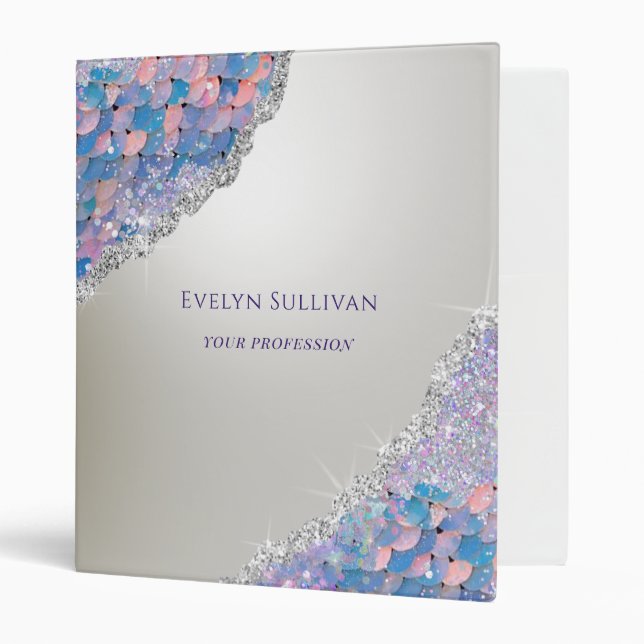 Mermaid sequin faux foil binder (Front/Inside)