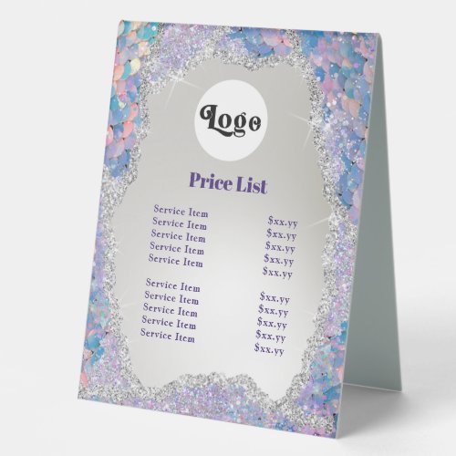 Mermaid sequin table tent sign