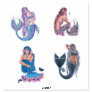 Mermaid set of 4 stickers by Renee Lavoie