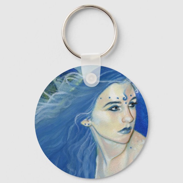 Mermaid shades of blue Keychain (Front)