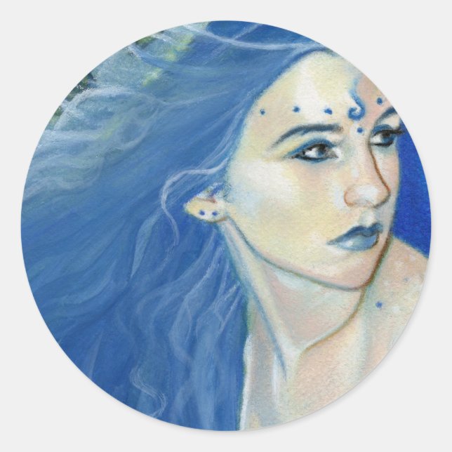 Mermaid Shades of Blue Sticker (Front)
