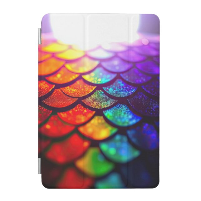Mermaid Shimmer Iridescent Scales Rainbow Dragon iPad Mini Cover (Front)