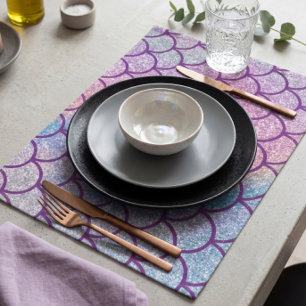 Mermaid Shimmer Scale Cloth Placemat