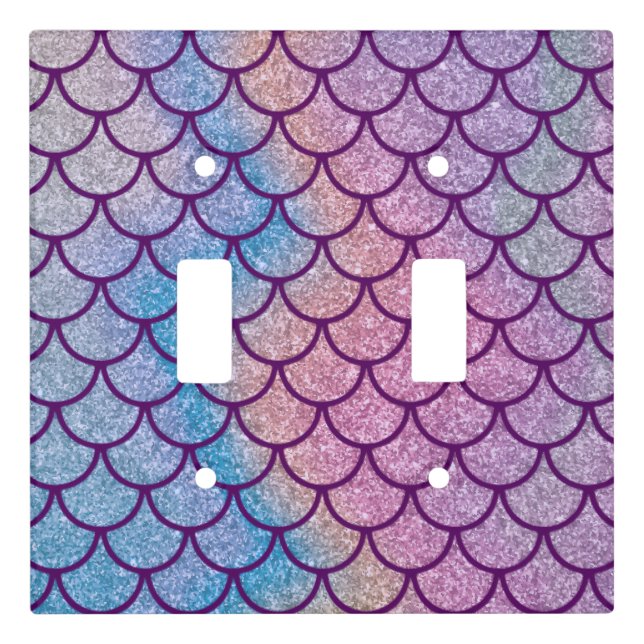 Mermaid Shimmer Scale Light Switch Cover (Front)