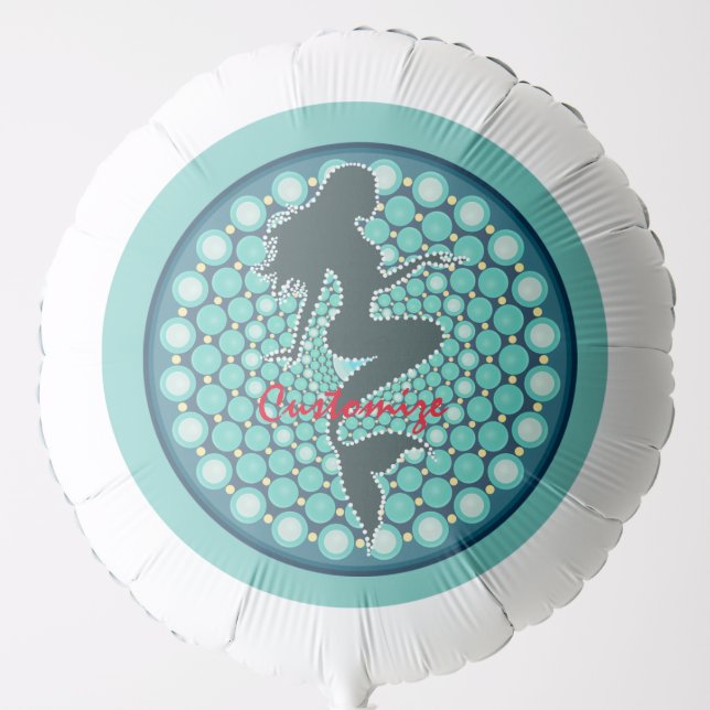 Mermaid Silhouette in Bubbles Thunder_Cove Balloon (Front)