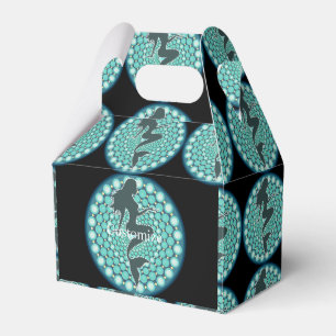 Mermaid Silhouette in Bubbles Thunder_Cove Favor Boxes