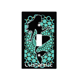 Mermaid Silhouette in Bubbles Thunder_Cove Light Switch Cover