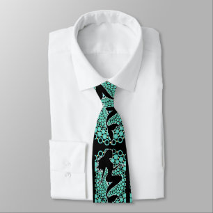 Mermaid Silhouette in Bubbles Thunder_Cove Neck Tie