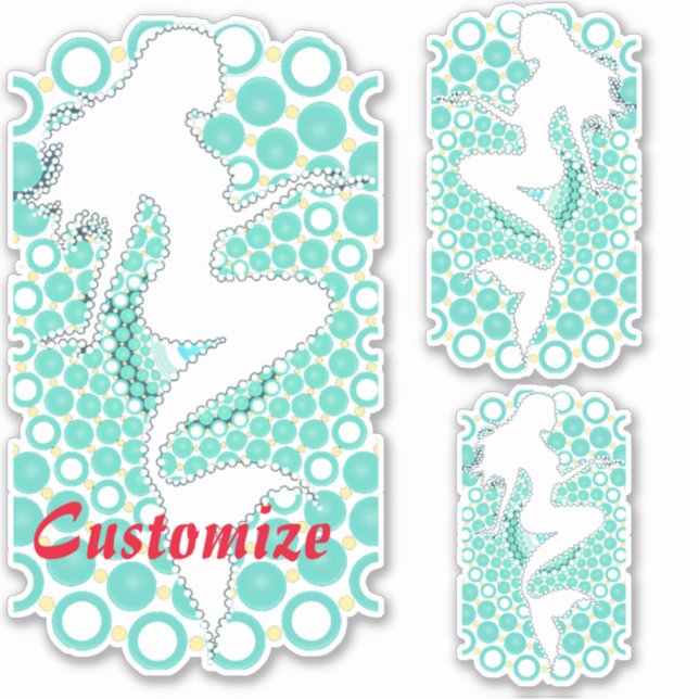 Mermaid Silhouette in Bubbles Thunder_Cove  Sticker (Front)
