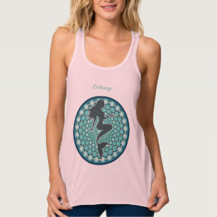 Mermaid Silhouette in Bubbles Thunder_Cove Tank T Top