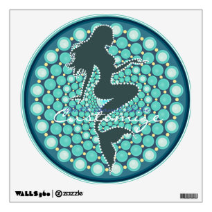 Mermaid Silhouette in Bubbles Thunder_Cove Wall De Decal