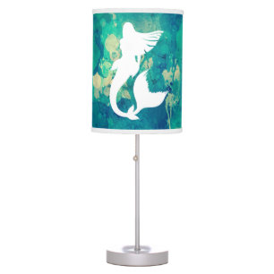 Mermaid Silhouette Ocean Hues Table Lamp
