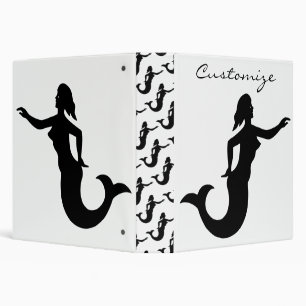 Mermaid Silhouette Thunder_Cove 3 Ring Binder