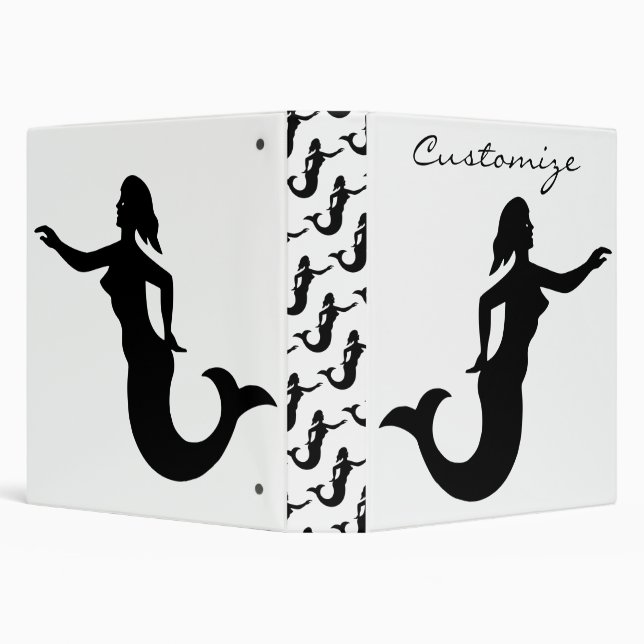 Mermaid Silhouette Thunder_Cove 3 Ring Binder (Background)