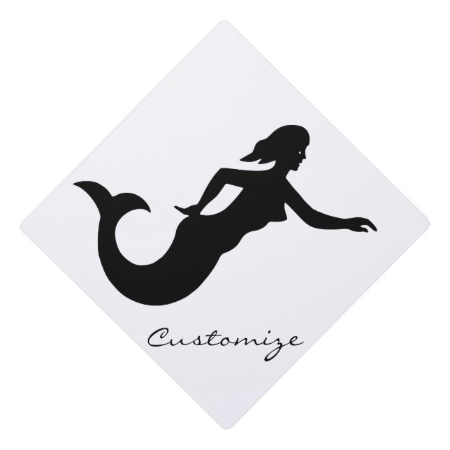 Mermaid Silhouette Thunder_Cove Graduation Cap Topper (Front)