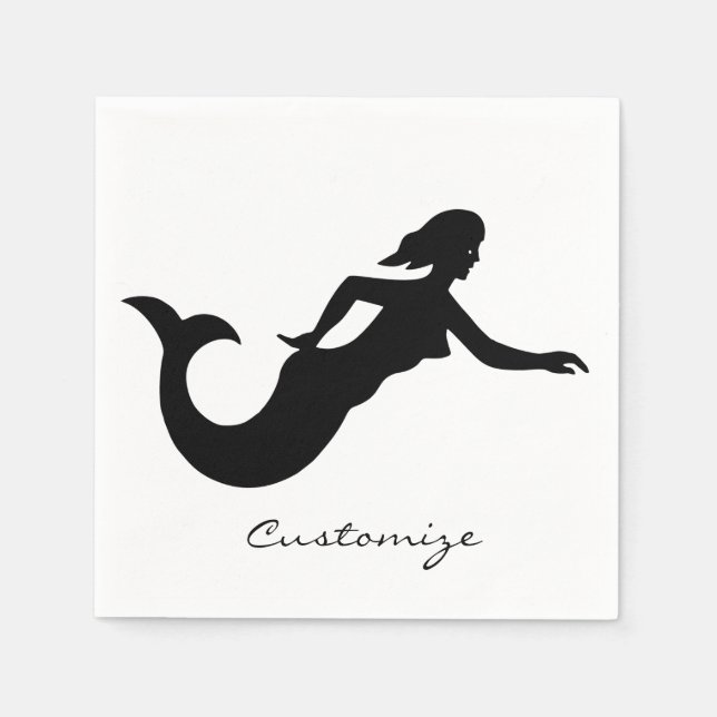 Mermaid Silhouette Thunder_Cove Napkins (Front)