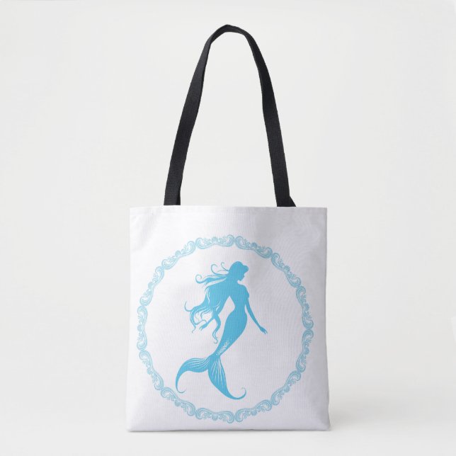 Mermaid Silhouette Tote Bag (Front)