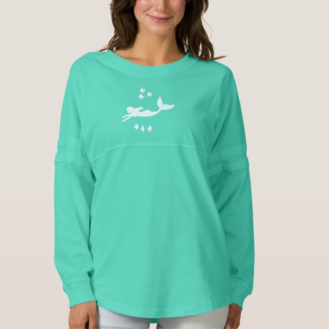 Mermaid Silhouette Women's Spirit Jersey Shirt (Front)