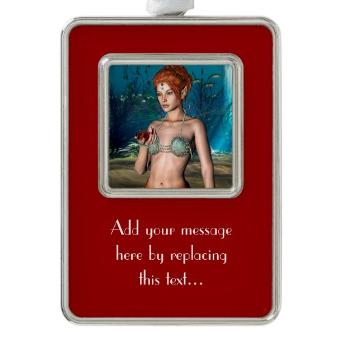 Mermaid Silver Plated Framed Ornament