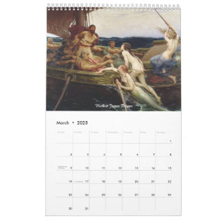 Mermaid Siren Classic Paintings Calendar