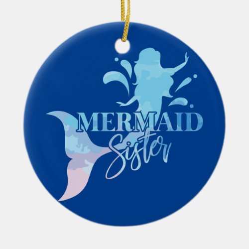 Mermaid Sister Beach Party Gift  Ceramic Ornament