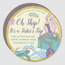 Mermaid Sister's Trip Cruise Stateroom Door Marker