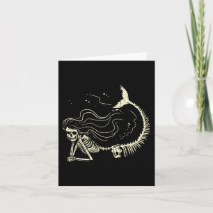 Mermaid Skeleton Halloween Costume Women Girls Card