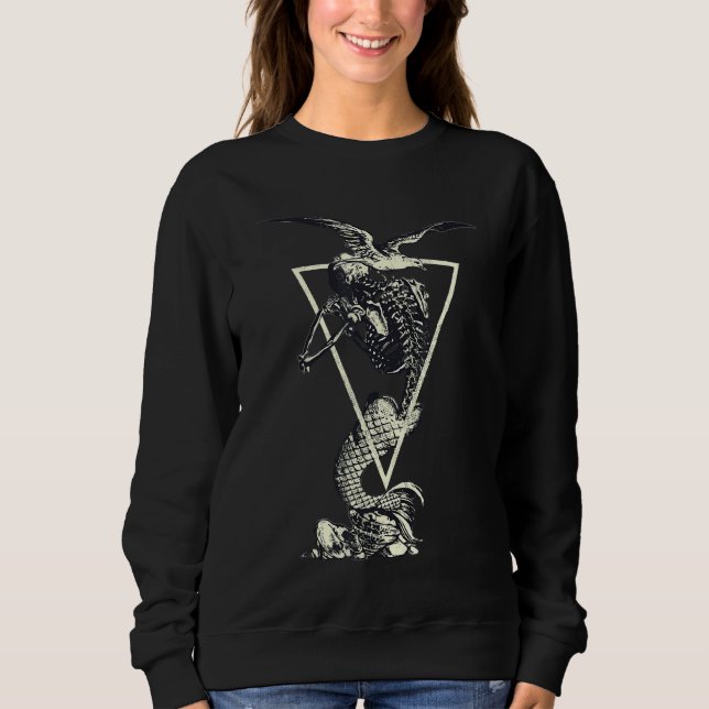 Mermaid Skeleton Skull Sweatshirt (Front)