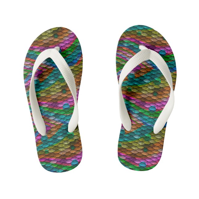 Mermaid Skin Kid's Flip Flops (Footbed)