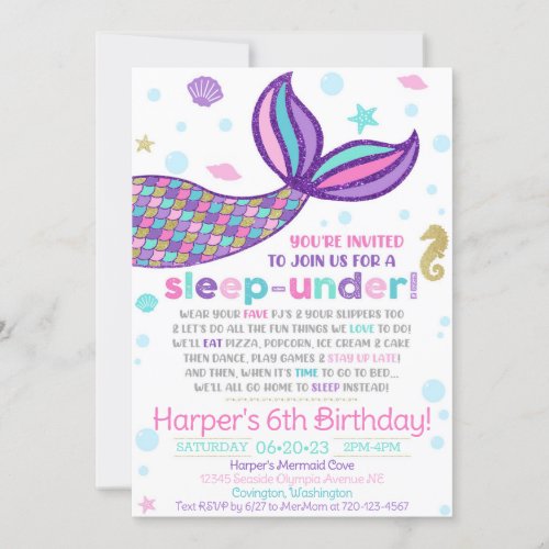 Mermaid Sleep_under Invitation Mermaid Invitation