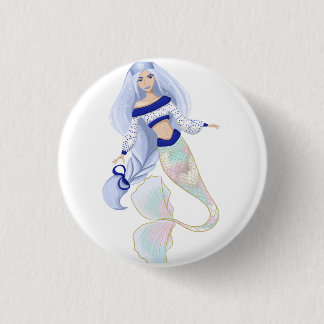 Mermaid Snow Maiden sticker Button