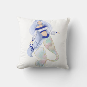 Mermaid Snow Maiden Throw Pillow