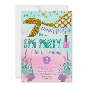 Mermaid Spa Birthday Invitation