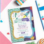 Mermaid & Space Joint Boy Girl Birthday Invites<br><div class="desc">Mermaid & Space Rocket shared party invitation. Perfect for 2 children with 2 interests!
Fun invite for any age! Back print included.</div>