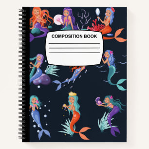 Mermaid Spiral Composition Notebook