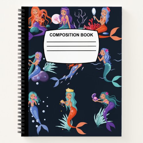 Mermaid Spiral Composition Notebook